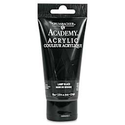 Grumbacher Academy Acrylic - Lamp Black, 75 ml tube