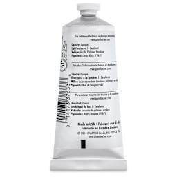 Grumbacher Academy Acrylic - Lamp Black, 90 ml tube back