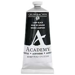 Grumbacher Academy Acrylic - Lamp Black, 90 ml tube