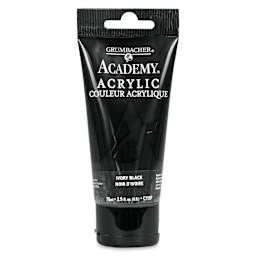 Grumbacher Academy Acrylic - Ivory Black, 75 ml tube