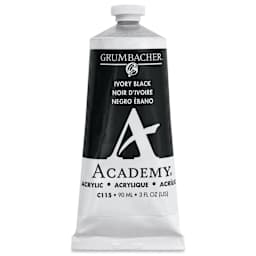 Grumbacher Academy Acrylic - Ivory Black, 90 ml tube