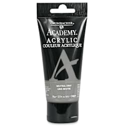 Grumbacher Academy Acrylic - Neutral Gray, 75 ml tube