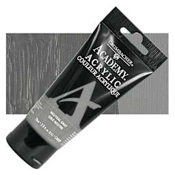 Grumbacher Academy Acrylic - Neutral Gray, 75 ml tube and swatch