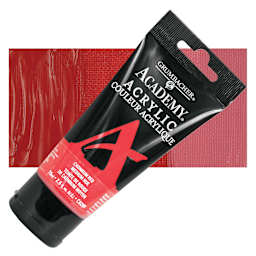 Grumbacher Academy Acrylic - Cadmium Red Medium Hue, 75 ml tube and swatch