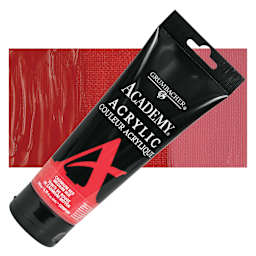 Grumbacher Academy Acrylic - Cadmium Red Medium Hue, 200 ml tube and swatch