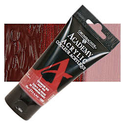 Grumbacher Academy Acrylic - Cadmium Red Deep Hue, 75 ml tube and swatch