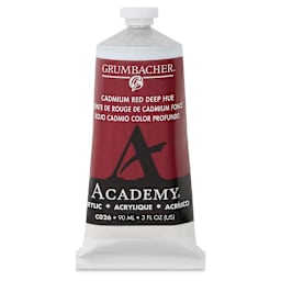 Grumbacher Academy Acrylic - Cadmium Red Deep Hue, 90 ml tube