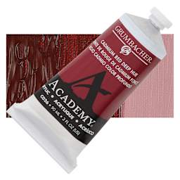 Grumbacher Academy Acrylic - Cadmium Red Deep Hue, 90 ml tube and swatch