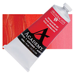 Grumbacher Academy Acrylic - Grumbacher Red, 90 ml tube and swatch