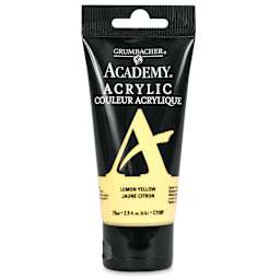 Grumbacher Academy Acrylic - Lemon Yellow, 75 ml tube