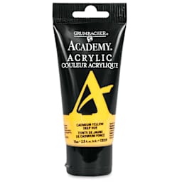 Grumbacher Academy Acrylic - Cadmium Yellow Deep Hue, 75 ml tube