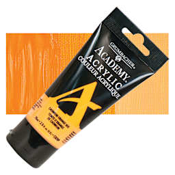 Grumbacher Academy Acrylic - Cadmium Orange Hue, 75 ml tube and swatch