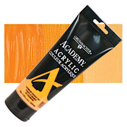 Grumbacher Academy Acrylic - Cadmium Orange Hue, 200 ml tube and swatch