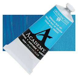 Grumbacher Academy Acrylic - Cerulean Blue Hue, 90 ml tube and swatch