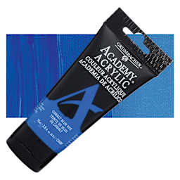 Grumbacher Academy Acrylic - Cobalt Blue Hue, 75 ml tube and swatch