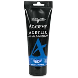Grumbacher Academy Acrylic - 200 ml Cobalt Blue Hue Tube shown upright