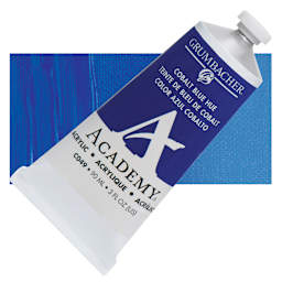 Grumbacher Academy Acrylic - Cobalt Blue Hue, 90 ml tube and swatch