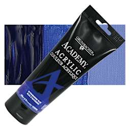 Grumbacher Academy Acrylic - Ultramarine Blue, 200 ml tube and swatch
