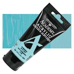 Grumbacher Academy Acrylic - Permanent Blue Light, 75 ml tube and swatch