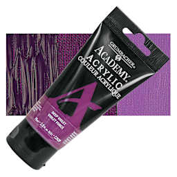 Grumbacher Academy Acrylic - Deep Violet, 75 ml tube and swatch