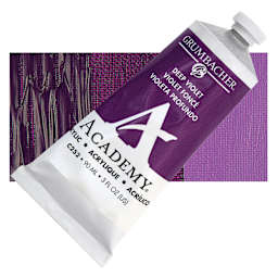 Grumbacher Academy Acrylics - Deep Violet, 90 ml tube and swatch