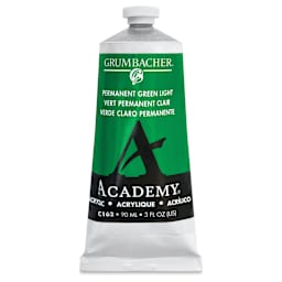 Grumbacher Academy Acrylic - Permanent Green Light, 90 ml tube