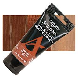 Grumbacher Academy Acrylic - Burnt Sienna, 75 ml tube and swatch