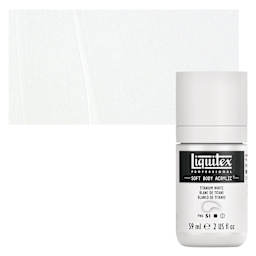 Liquitex Soft Body Artist Acrylic - Titanium White, 59 ml bottle and swatch