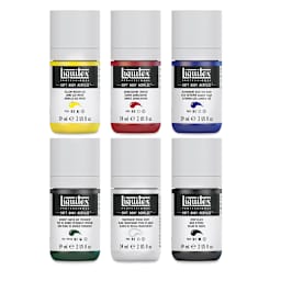 Liquitex Soft Body Acrylics - Mixing Set of 6  2oz Bottle Inside contents of Package