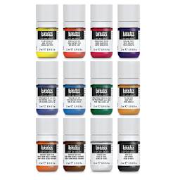 Liquitex Soft Body Acrylics - Essentials Set of 12 22ml Bottles  Inside of Package