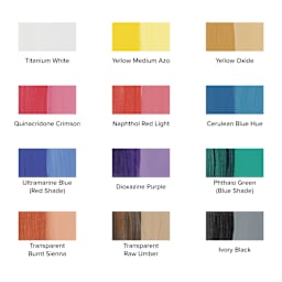 Liquitex Professional Soft Body Acrylics - Set of 12, Essential Colors, 22 ml, swatches