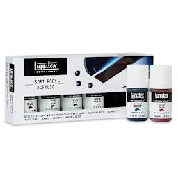 Liquitex Soft Body Acrylic - Muted Collection + White Set of 6 Outside of Package