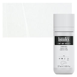 Liquitex Soft Body Artist Acrylic - Titanium White, 237 ml bottle and swatch
