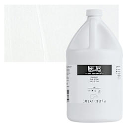 Liquitex Soft Body Artist Acrylic - Titanium White, 3.78 L bottle and swatch