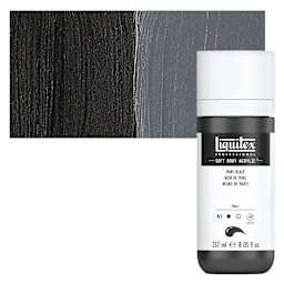 Liquitex Soft Body Artist Acrylic - Mars Black, 237 ml bottle and swatch