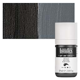 Liquitex Soft Body Artist Acrylic - Mars Black, 59 ml bottle and swatch