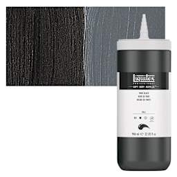 Liquitex Soft Body Artist Acrylic - Mars Black, 946 ml bottle and swatch