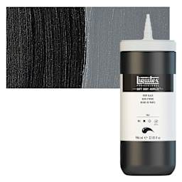 Liquitex Soft Body Artist Acrylic - Ivory Black, 946 ml bottle and swatch