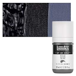 Liquitex Soft Body Artist Acrylic - Muted Grey, 2 oz bottle and swatch