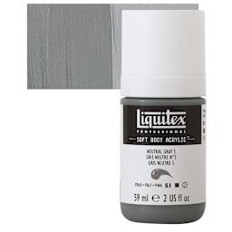Liquitex Soft Body Artist Acrylic - Neutral Gray 5, 59 ml bottle and swatch