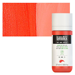 Liquitex Soft Body Artist Acrylic - Cadmium-Free Red Light, 237 ml bottle and swatch