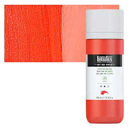 Liquitex Soft Body Artist Acrylic - Cadmium-Free Red Light, 946 ml bottle and swatch
