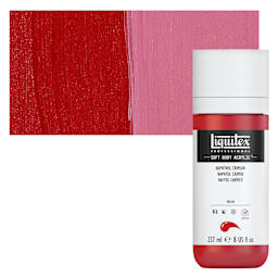 Liquitex Soft Body Artist Acrylic - Naphthol Crimson, 237 ml bottle and swatch