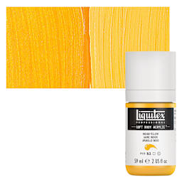 Liquitex Soft Body Artist Acrylic - Indian Yellow, 2 oz bottle and swatch