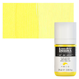 Liquitex Soft Body Artist Acrylic - Yellow Light Hansa, 59 ml bottle and swatch