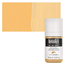 Liquitex Soft Body Artist Acrylic - Naples Yellow Hue, 59 ml bottle and swatch