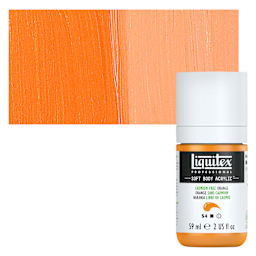 Liquitex Soft Body Artist Acrylic - Cadmium Free Orange, 59 ml bottle and swatch