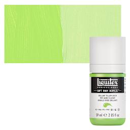 Liquitex Soft Body Artist Acrylic - Brilliant Yellow Green, 59 ml bottle and swatch