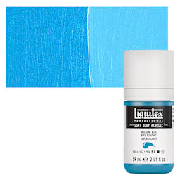 Liquitex Soft Body Artist Acrylic - Brilliant Blue, 59 ml bottle and swatch