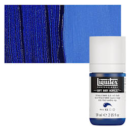Liquitex Soft Body Artist Acrylic - Phthalo Blue (Red Shade), 59 ml bottle and swatch